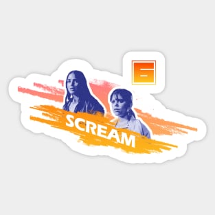 scream VI  (Scream 6) Melissa Barrera (Sam Carpenter) - Jenna Ortega (Tara Carpenter) scary horror movie graphic design by ironpalette Sticker